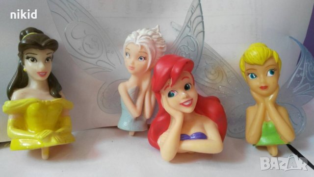 Феи Фея Зън Зън камбанка Tinkerbell Красавицата Белл Бел гумена фигурка за торта и игра, снимка 1 - Фигурки - 22353850