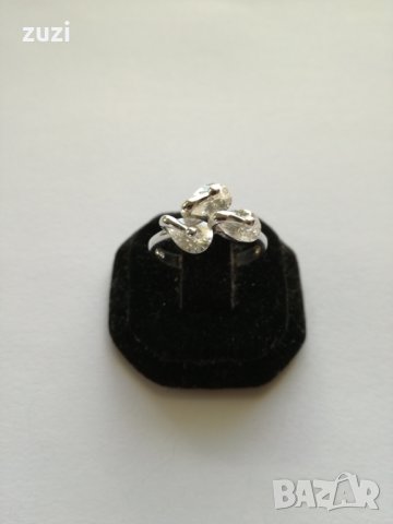 Сребърен пръстен с цирконий - сребро проба 925, снимка 1 - Пръстени - 23045823