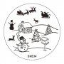 кръгъл Шаблон Коледен Новогодишен за щампа печати за нокти плочка DXE34, снимка 1 - Продукти за маникюр - 16661200