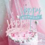 Happy Birthday честит Рожден ден син розов твърд топер украса за торта декор парти, снимка 1 - Други - 23145383