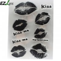 Устни целувки силиконов гумен печат декор украса за бисквитки фондан Scrapbooking, снимка 1 - Други - 21045921