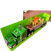 Детска играчка камион платформа с два динозавъра 43см, снимка 7 - Коли, камиони, мотори, писти - 23592293
