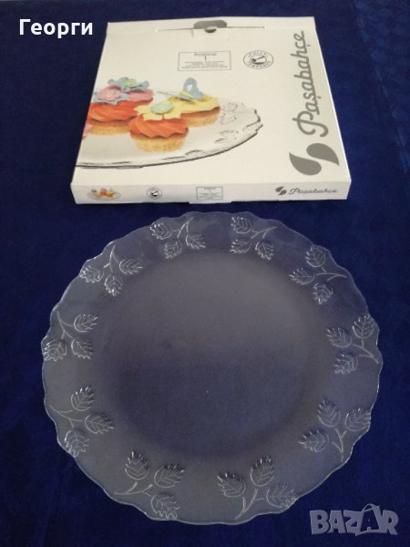 Стъклено плато за торта , снимка 1