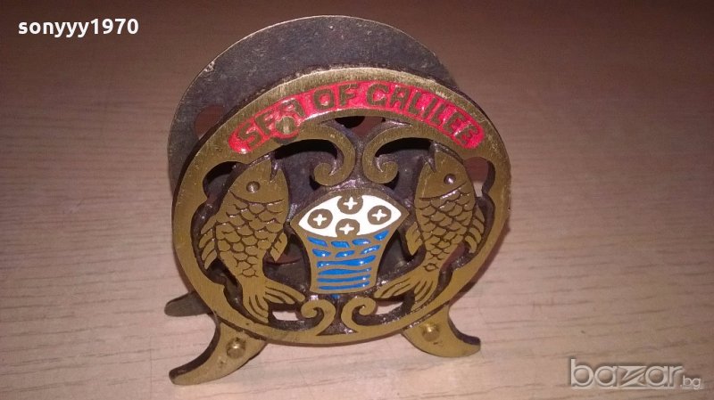 антика-Sea of galilee-поставка за салфетки-9х9х3см-внос швеицария, снимка 1