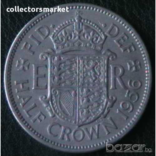 ½ крона 1956, Великобритания, снимка 1
