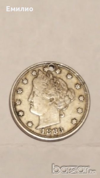 USA 5 Cents Nickel 1883 w/cents, снимка 1