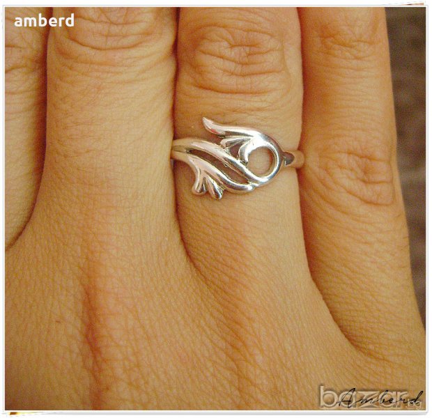 Нежен сребърен пръстен R013, снимка 1
