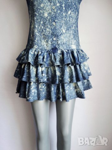 Adidas Neo Дамска Дънкова Рокля на Фабрични Пръски Size S, снимка 5 - Рокли - 24300226