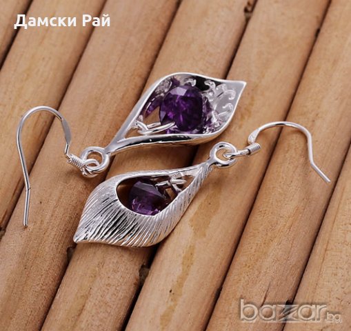 Сребърни обеци 020, снимка 3 - Обеци - 17505948