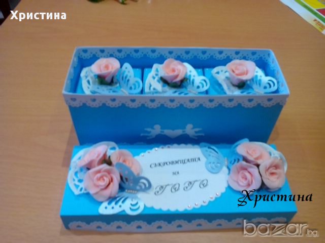 Кутия за бебешки съкровища за момче с рози, снимка 1 - Подаръци за кръщене - 17195744
