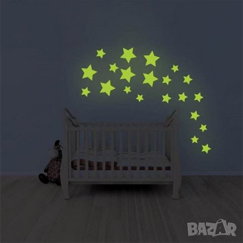 100 броя луминисцентни звезди ✨ светещи в тъмното с лепенка за залепване, снимка 9 - Декорация за дома - 23558616