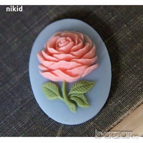 едър Божур овал силиконов молд форма декорация торта фондан шоколад и др.