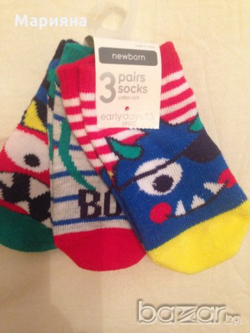 3 чифта чорапи 0-3мес., снимка 2 - Други - 18878655