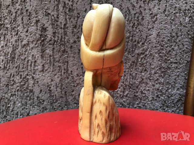 Слонова кост /бюст на африкански жрец, снимка 4 - Антикварни и старинни предмети - 13709155