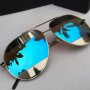 модерни слънчеви очила сребърни със синя лента, снимка 2