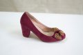 Дамски обувки в бордо със златиста панделка Gal latea , снимка 1 - Дамски ежедневни обувки - 10604734