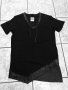 Черна фешън тениска, снимка 1 - Тениски - 25555562
