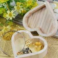 Дървена кутия сърце за бижута органайзер подарък и др, снимка 1 - Други - 24569777