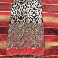 Тигрова рокля с цвят диня, снимка 1 - Рокли - 13735838