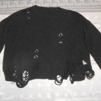 Блуза скъсан ефект m&t fashion, снимка 1 - Блузи с дълъг ръкав и пуловери - 25792205