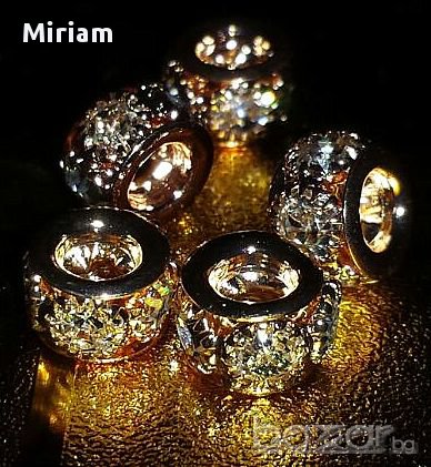 Искрящи мъниста от 14к попълнено злато с цирконии 2 лв., снимка 1