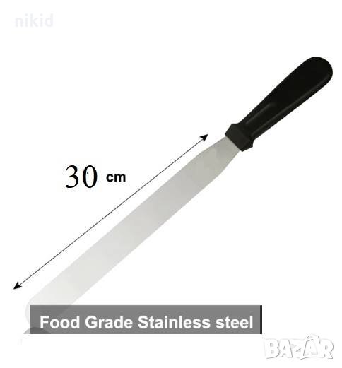 Равна дълга Сладкарска метална шпатула нож за заглаждане и оформяне на торта крем , снимка 1
