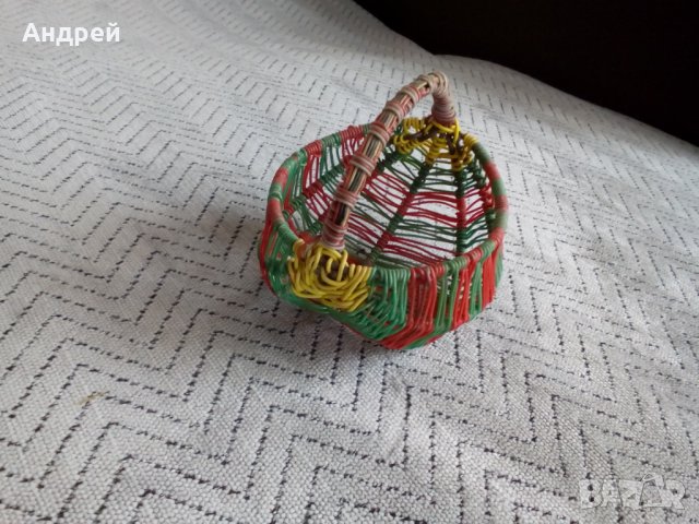 Стара сувенирна кошничка, снимка 2 - Антикварни и старинни предмети - 24503475