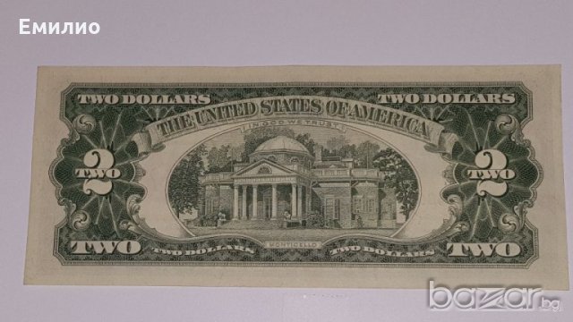 $ 2 Dollars Red Seal Note 1963. 7 DIGIT, снимка 3 - Нумизматика и бонистика - 16985525