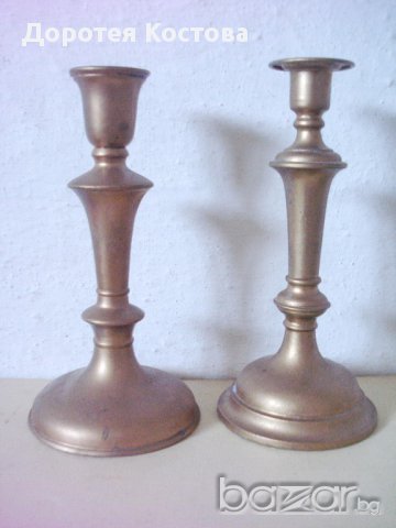 Стари свещници - 2 бр., снимка 1 - Антикварни и старинни предмети - 18140159