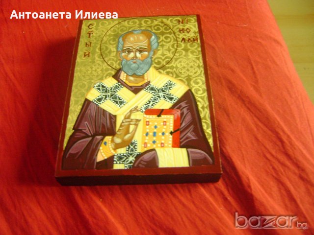Икона Св. Николай, снимка 2 - Икони - 20789739