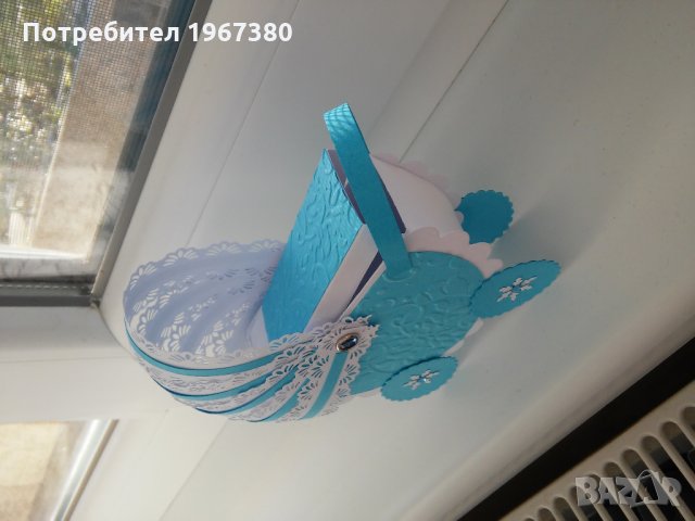 Бебешка количка-кутийка, снимка 4 - Подаръци за кръщене - 23454040