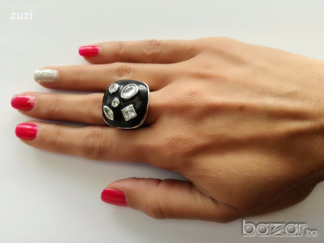 Пръстен Folli Follie с цирконий - сребро проба 925 , снимка 2 - Пръстени - 19319883