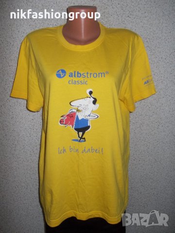 Жълта тениска с щампа L, XL размер, снимка 1 - Тениски - 22068107