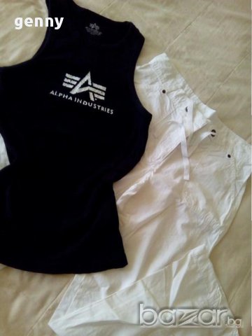 Разпродажба:Сет 10 лв.! спортен сет бял панталон и подарък топ