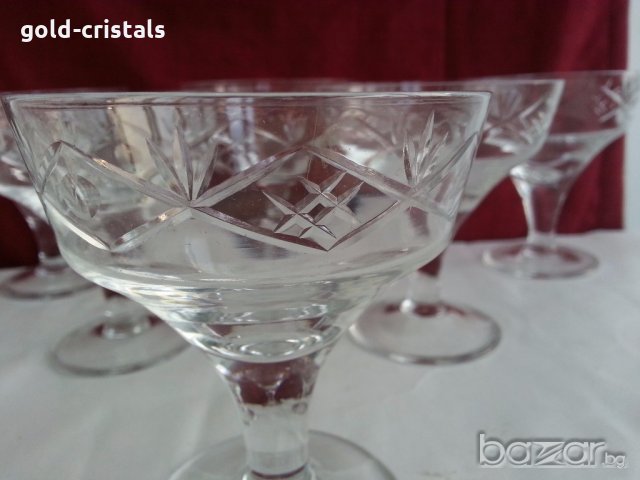 кристални чаши за вино  шампанско мелби кремове, снимка 5 - Сервизи - 20115696