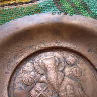  стара медна чиния, снимка 3 - Антикварни и старинни предмети - 9487902