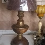 стара нощна лампа от дърво и метал, снимка 1 - Настолни лампи - 15066013