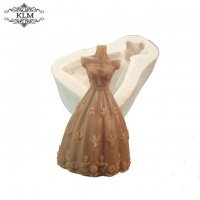 Дамска рокля на манекен силиконов молд форма калъп фондан молд гипс сапун шоколад, снимка 1 - Форми - 24012402
