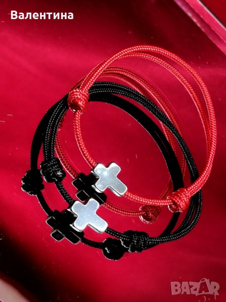 Дамска/мъжка/детска гривна с кръстче от хематит+ Подарък, снимка 1