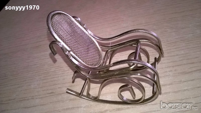 Мини ретро колекция-стол/инокс-7х7х4см-внос швеицария, снимка 1