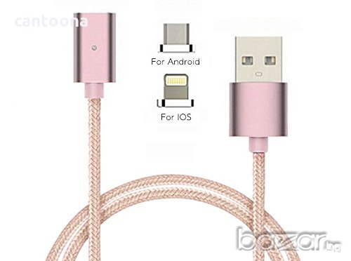 Магнитен кабел за зареждане на IPhone и Android  телефони, снимка 1