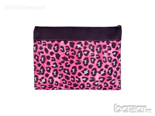 Сатенен калъф в розово и черно с леопардов мотив , снимка 1