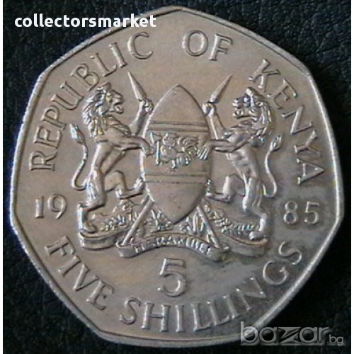 5 шилинга 1985, Кения, снимка 1