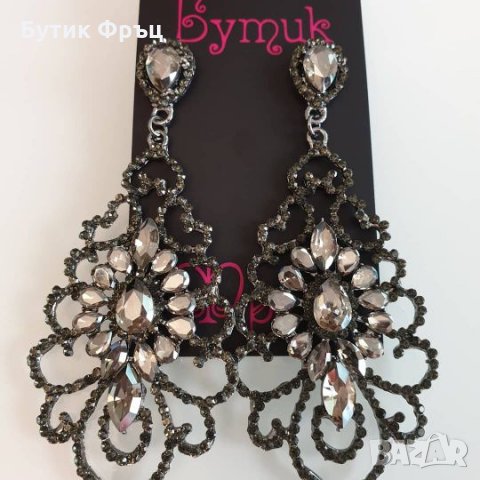 Обеци зоя графит , снимка 1