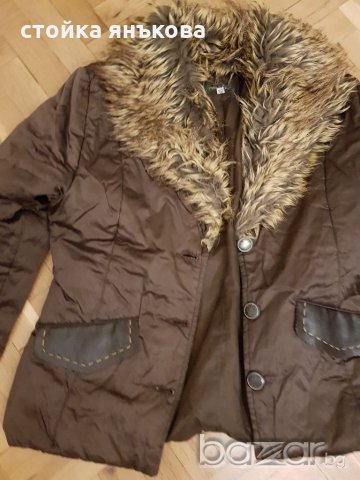 Продавам тъмно кафяво яке с пухена яка, снимка 3 - Якета - 20913072