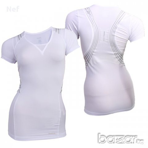 Фитнес тениска Reebok Easytone Short Sleeve Taped Toning Top , снимка 4 - Тениски - 17463814