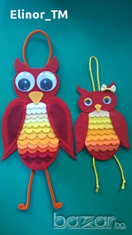 Бухал от филц, снимка 2 - Декорация за дома - 11937179