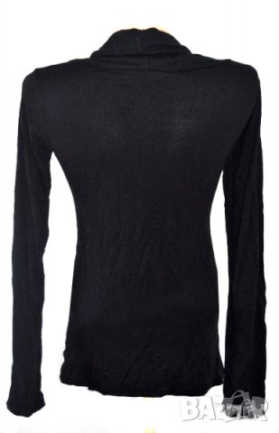 Amisu New Yorker дамска черна блуза еластично поло, снимка 2 - Блузи с дълъг ръкав и пуловери - 23439315
