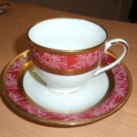 Луксозна чаша за чай или кафе със златен кант, снимка 1 - Чаши - 20416332