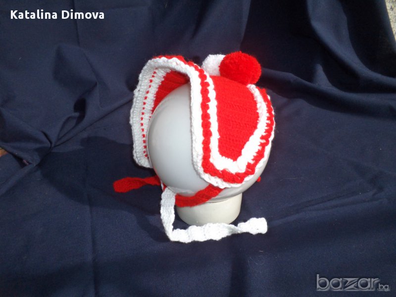 Шапка мартеничка,бяла или червена,детска , снимка 1